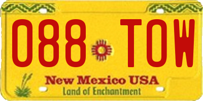 NM license plate 088TOW