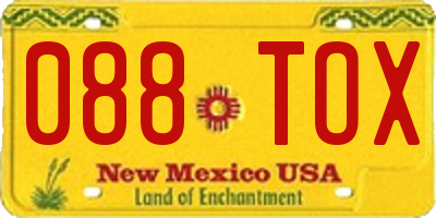 NM license plate 088TOX
