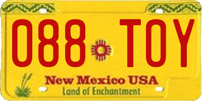 NM license plate 088TOY