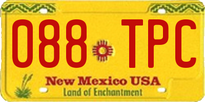 NM license plate 088TPC
