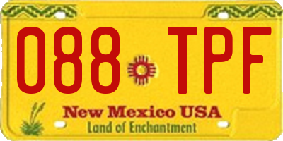 NM license plate 088TPF