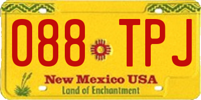 NM license plate 088TPJ