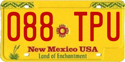 NM license plate 088TPU