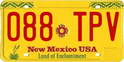 NM license plate 088TPV