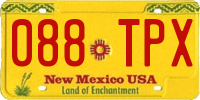 NM license plate 088TPX