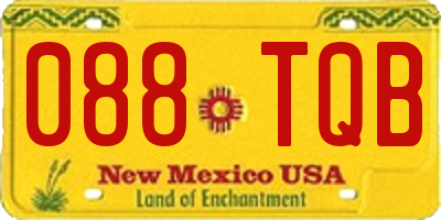 NM license plate 088TQB
