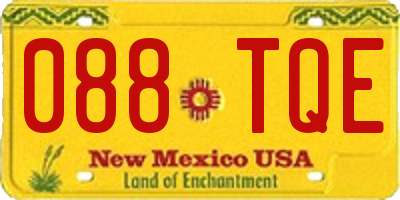 NM license plate 088TQE