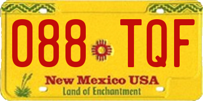 NM license plate 088TQF