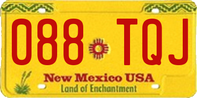 NM license plate 088TQJ