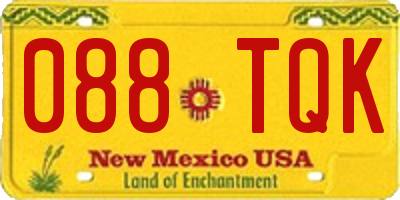 NM license plate 088TQK