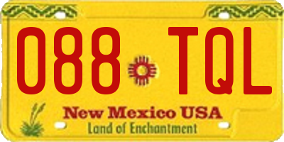 NM license plate 088TQL