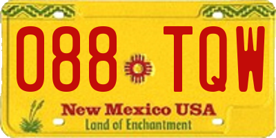 NM license plate 088TQW
