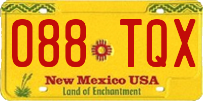NM license plate 088TQX