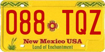 NM license plate 088TQZ