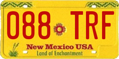 NM license plate 088TRF