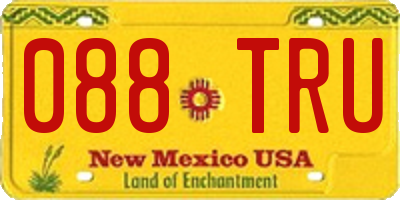 NM license plate 088TRU