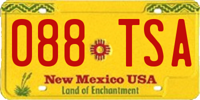 NM license plate 088TSA