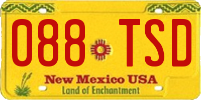 NM license plate 088TSD