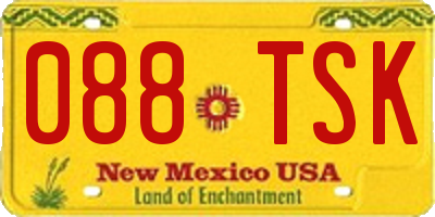 NM license plate 088TSK
