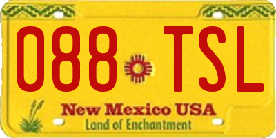 NM license plate 088TSL