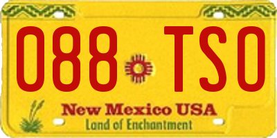 NM license plate 088TSO