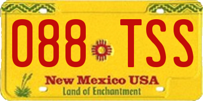 NM license plate 088TSS