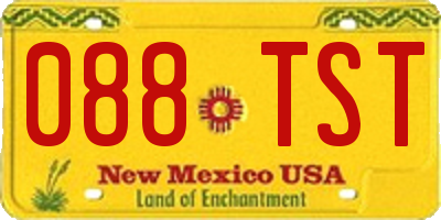NM license plate 088TST