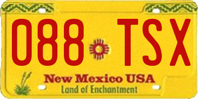 NM license plate 088TSX