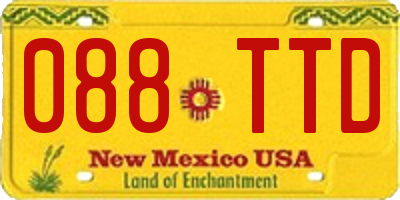 NM license plate 088TTD