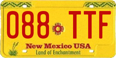 NM license plate 088TTF