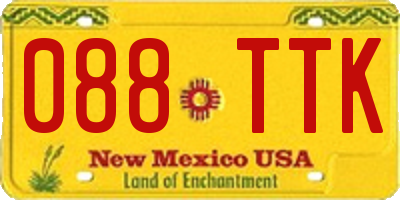 NM license plate 088TTK