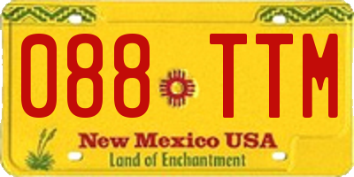 NM license plate 088TTM