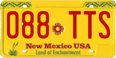 NM license plate 088TTS