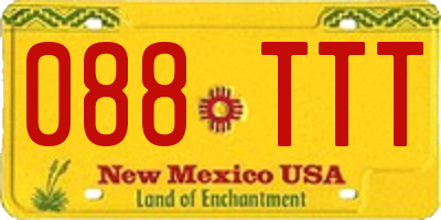 NM license plate 088TTT