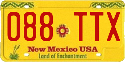 NM license plate 088TTX