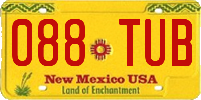 NM license plate 088TUB