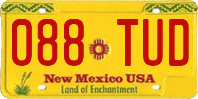 NM license plate 088TUD