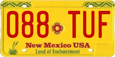 NM license plate 088TUF