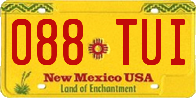 NM license plate 088TUI