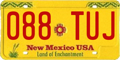 NM license plate 088TUJ