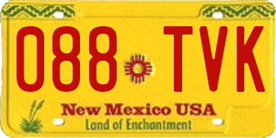 NM license plate 088TVK