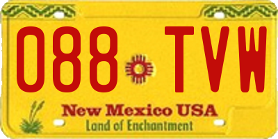 NM license plate 088TVW