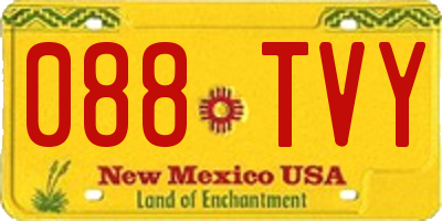 NM license plate 088TVY