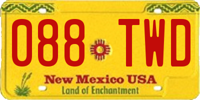 NM license plate 088TWD