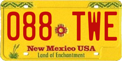 NM license plate 088TWE