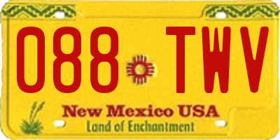 NM license plate 088TWV