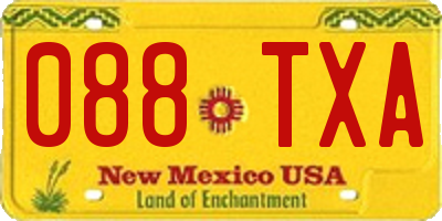 NM license plate 088TXA