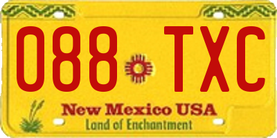 NM license plate 088TXC