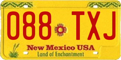 NM license plate 088TXJ