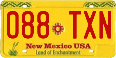 NM license plate 088TXN